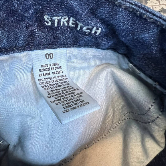 American Eagle Stretch Denim Fringe Cutoff Shorts Embroidered Floral Women's 00 - Picture 4 of 12